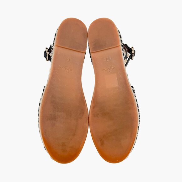 Valentino Garavani Rockstud Black Leather Espadrille Flats Size 37 US 7 Women's - Picture 11 of 14